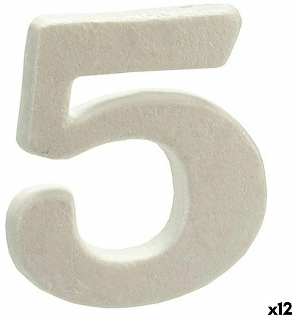 Numeri 5 Bianco polistirene 2 x 15 x 10 cm (12 Unità)