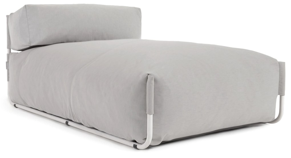 Kave Home - Pouf divano modulare longue outdoor Square grigio chiaro alluminio bianco 165x101cm