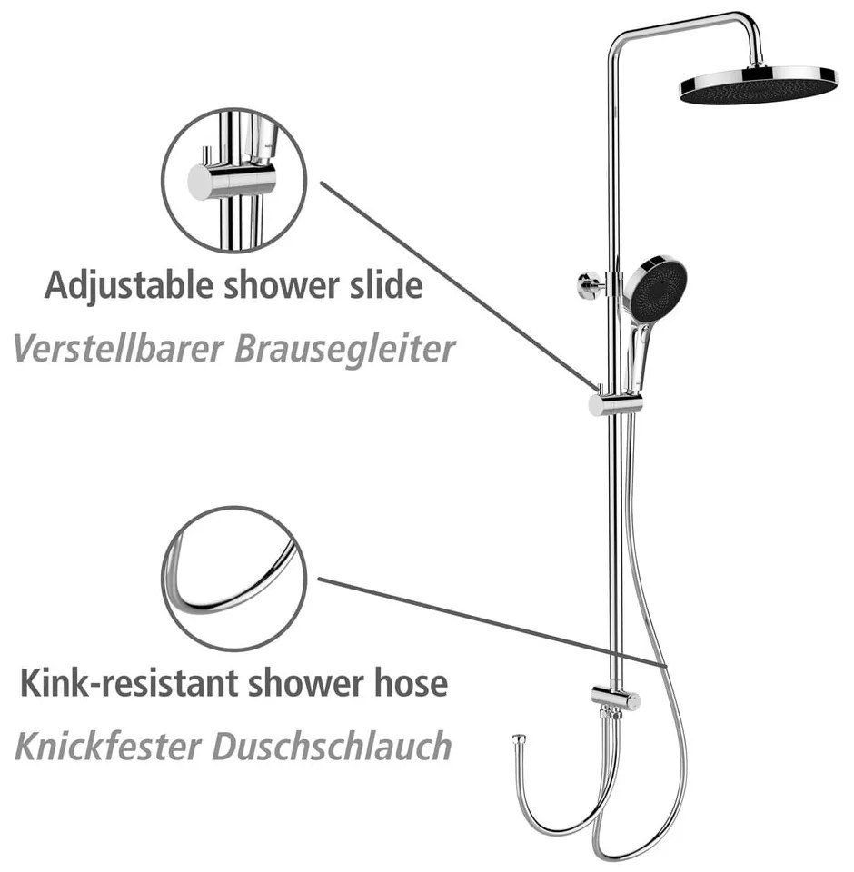 Set doccia in acciaio inox argento lucido 120 cm Soft Water - Wenko