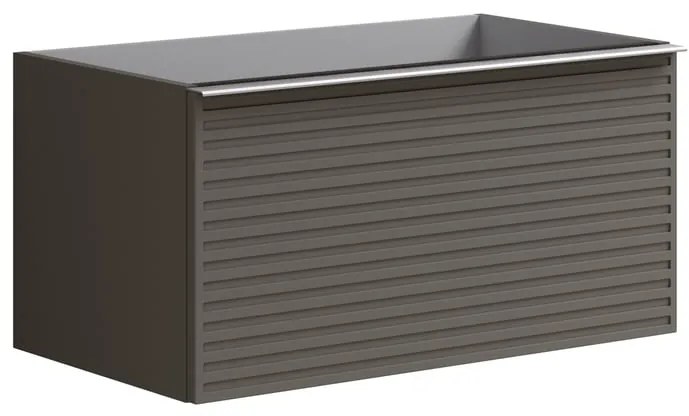 Mobile da bagno sotto lavabo Pixel stripes grigio laccato opaco L 80 x H 40 x P 45.5 cm 2 cassetti, lavabo non incluso