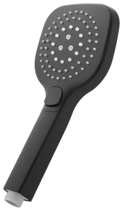 Doccino arrotondato 26 cm con tre tipi di getto nero opaco in ABS Hidra