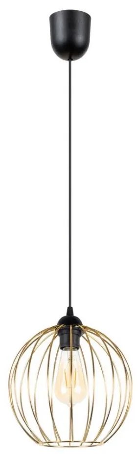 Lampadario a sospensione con filo MATT 1xE27/60W/230V nero/oro