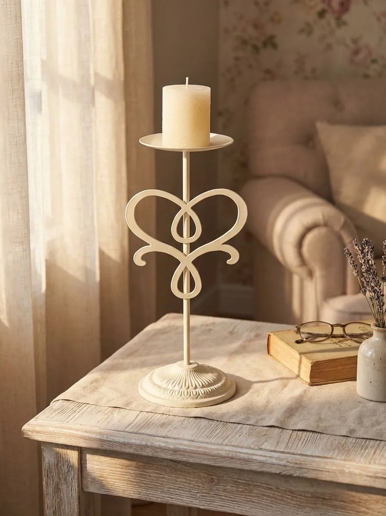 porta candela stile provenzale in ferro verniciato