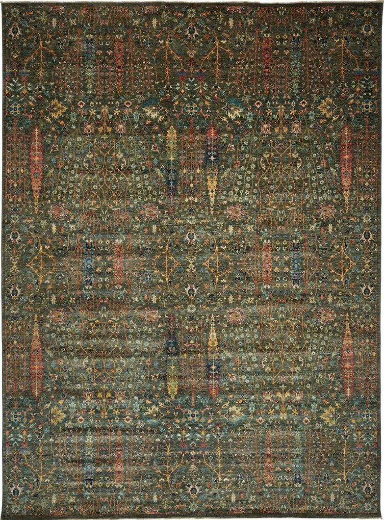 Samarkand Tappeto orientale 280x380 Verde (Pakistan) Annodato A Mano