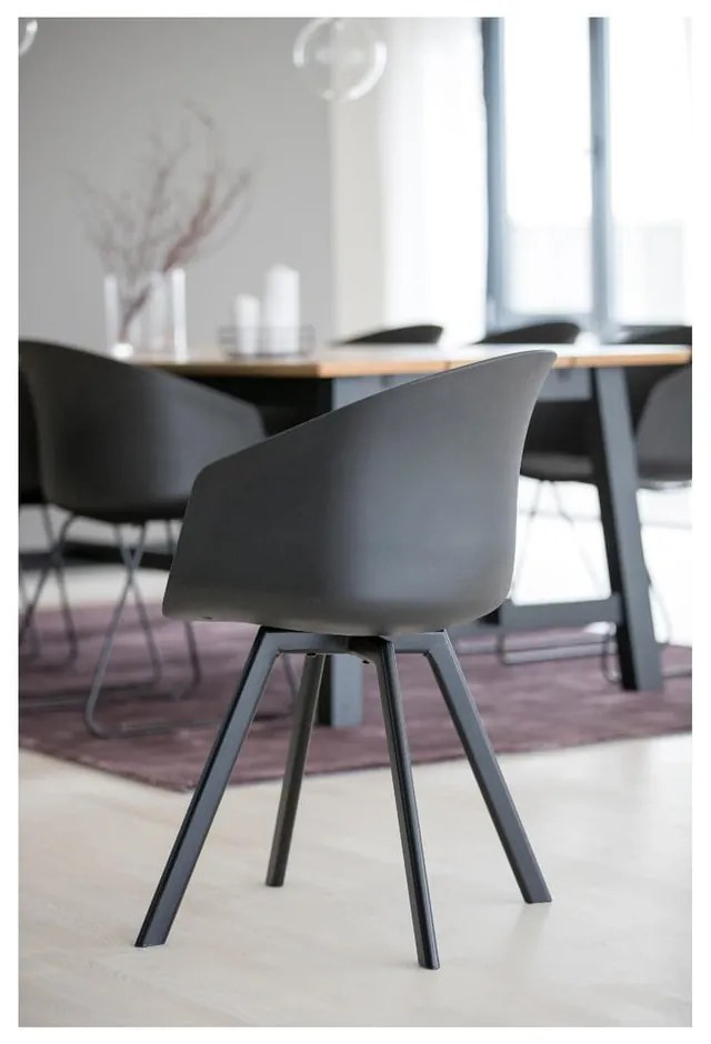 Sedia da pranzo nera e grigia Moon - Interstil