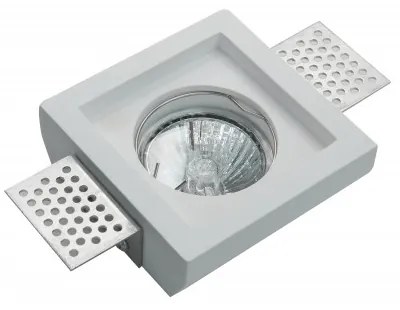 Portafaretto GU10 e MR16 in Gesso Pitturabile Quadrato Ø100x100 mm Materiale Gesso