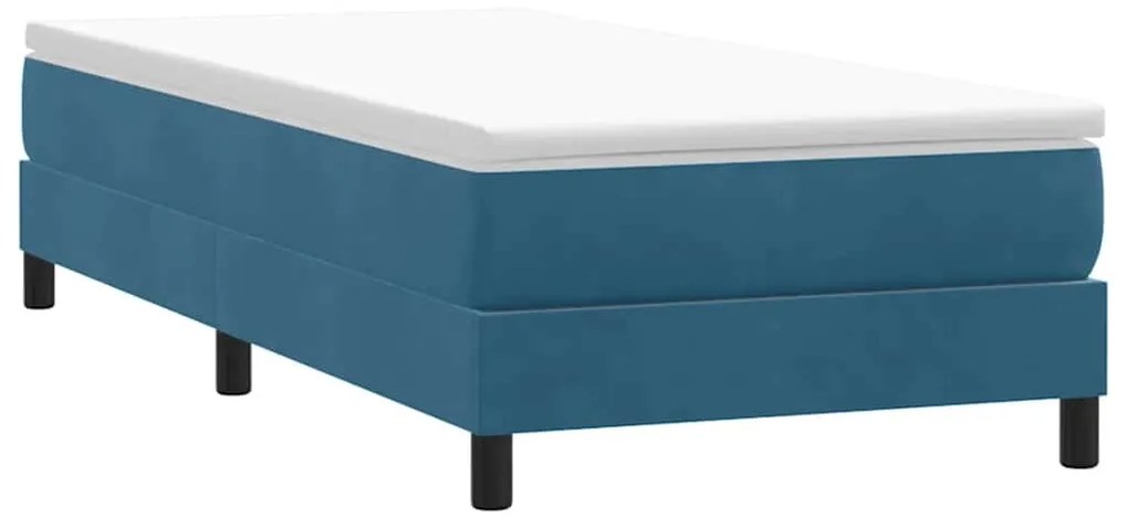 Giroletto A Molle Senza Materasso Blu Scuro 90x210 Cm Velluto /