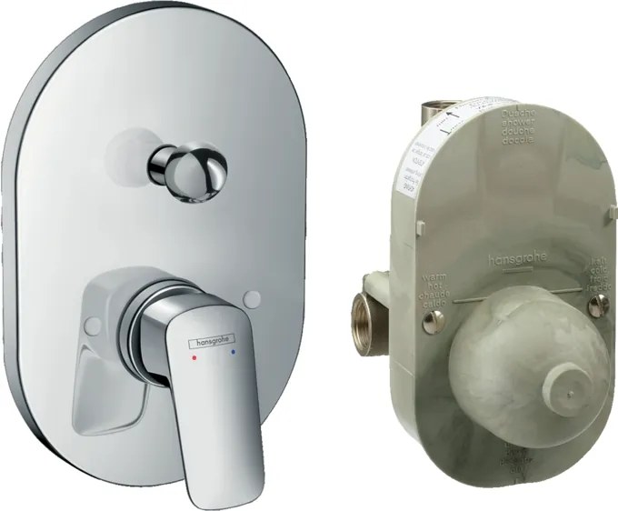 Miscelatore Doccia a muro con deviatore Completo ad Incasso Cromo Hansgrohe Logis 71409000