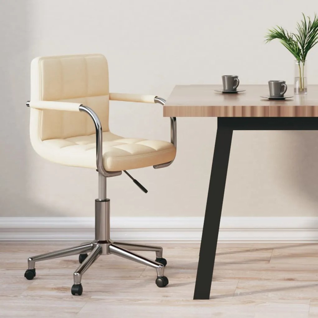 Sedia Girevole Da Ufficio Crema İn Tessuto /