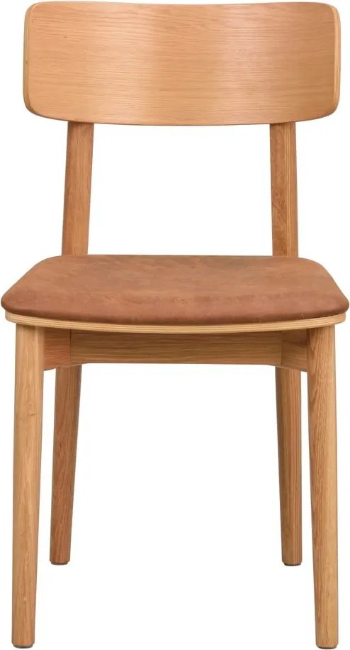 Sedie da pranzo in similpelle in colore marrone cognac-naturale in set di 2 pezzi Wolcott - Rowico