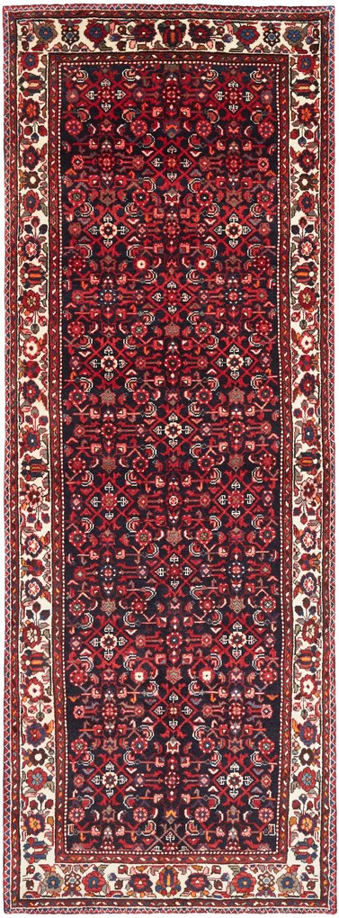 Hamedan Tappeto 310x110 Blu (Iran) Annodato A Mano