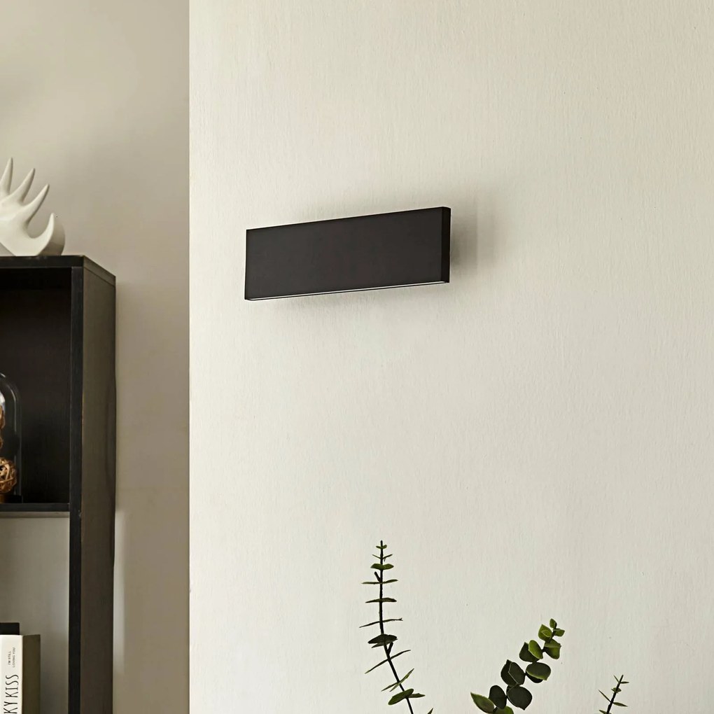 Applique da parete a LED Ignazia Lindby, dimmerabile, Nero, Soggiorno / Sala da pranzo, Metallo, Moderno, Applique a LED