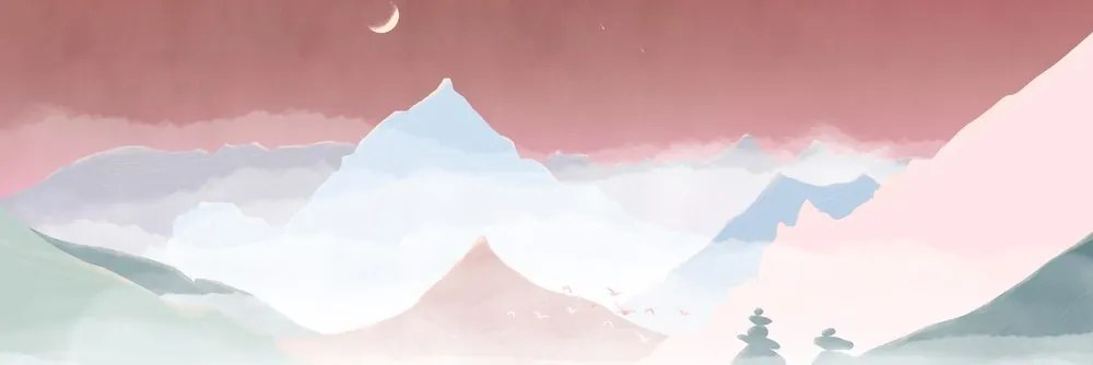 Stampa su tela – Montagne maestose pastello