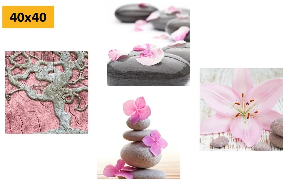 Set di quadri – Feng Shui in stile delicato