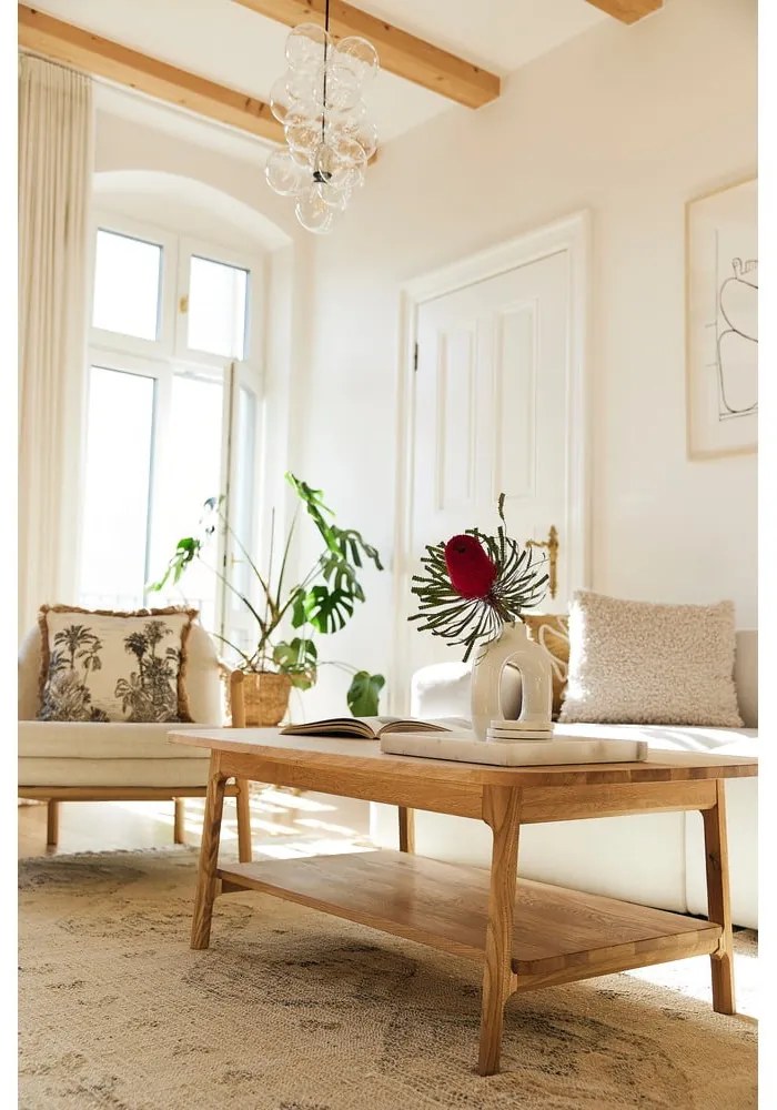 Tavolino in legno di quercia di colore naturale 70x110 cm Twig - The Beds