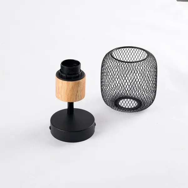 Brilagi - Lampada da parete a spot BASKLITE 1xE27/15W/230V legno/nero