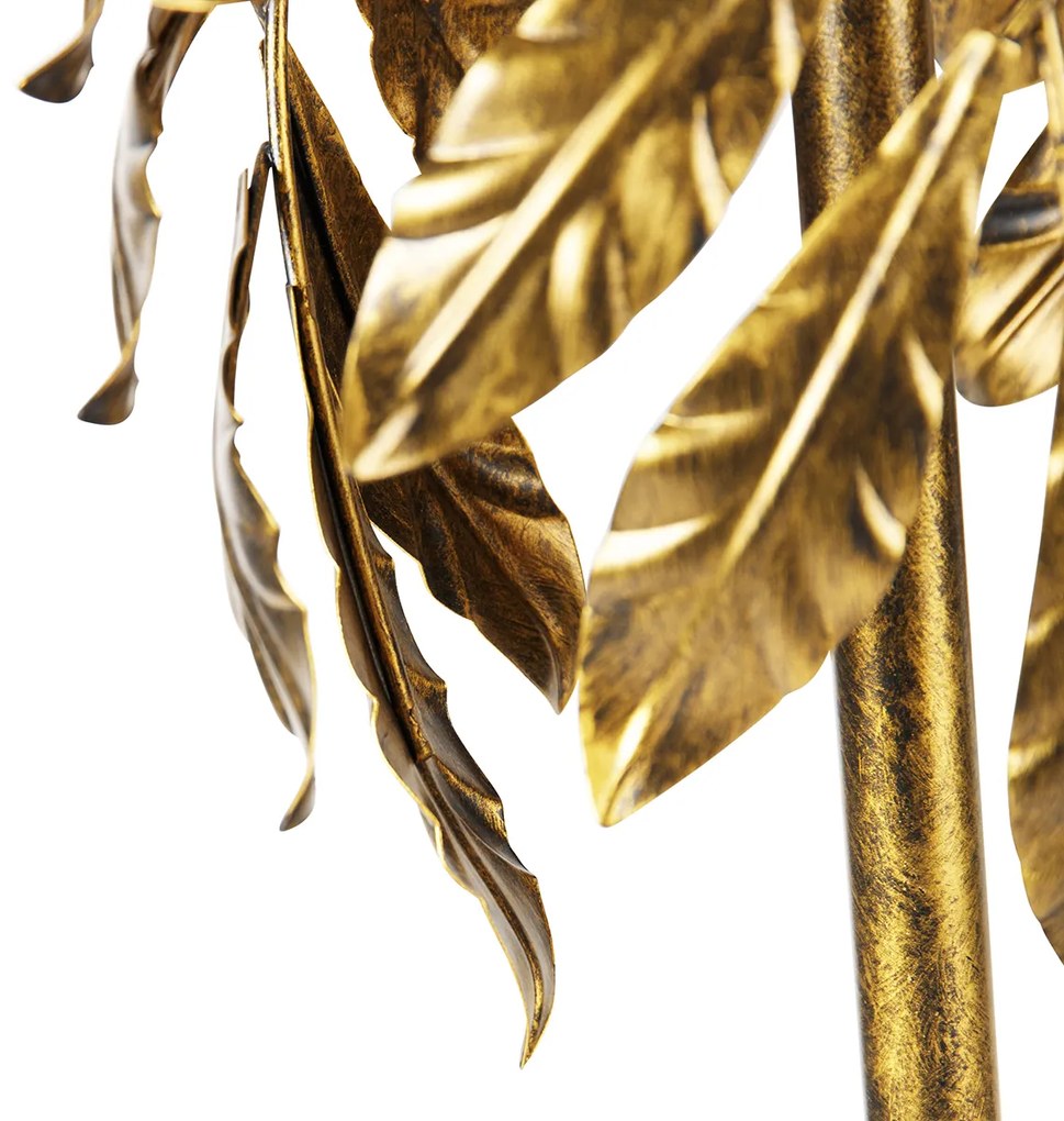 Lampada da terra vintage oro antico con paralume verde - Linden