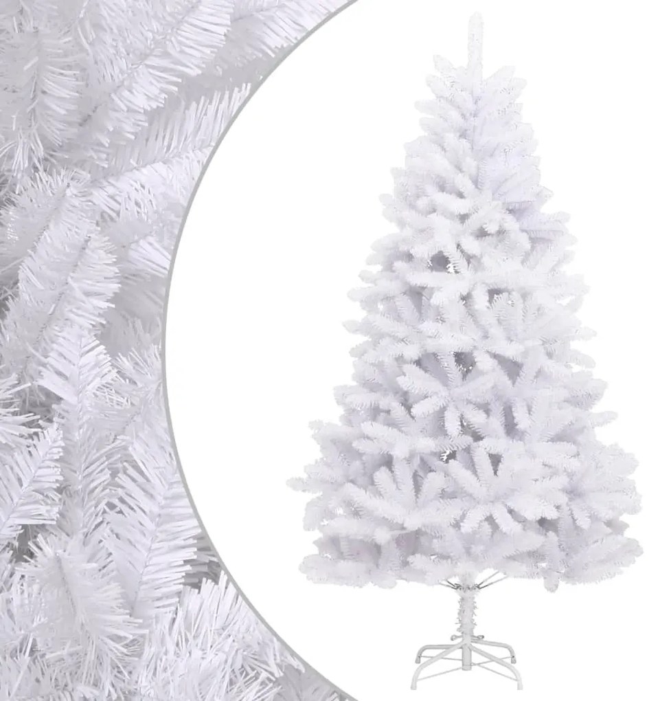 Albero Di Natale Artificiale Incernierato Con Base Bianco 240cm /