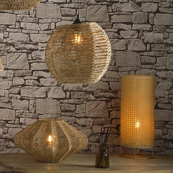 Atmosphera - Lampadario a sospensione con filo RANA 1xE27/40W/230V rattan