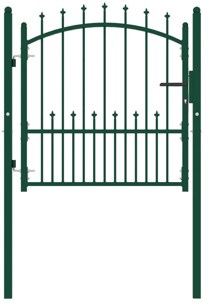 Cancello Per Recinzione Con Punte İn Acciaio 100x100 Cm Verde /