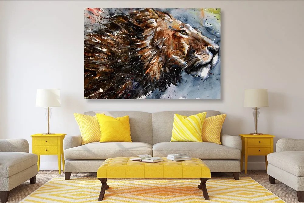 Quadro su tela – Re degli animali in acquerello