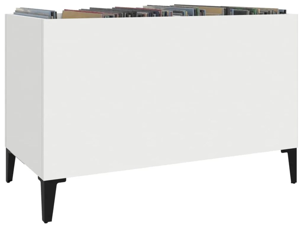 Mobile porta dischi bianco 74,5x38x48 cm in legno multistrato