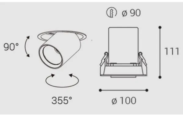 LED2 - LED suspended soffitto chiaro HIDE LED/20W/230V CRI 90 nero