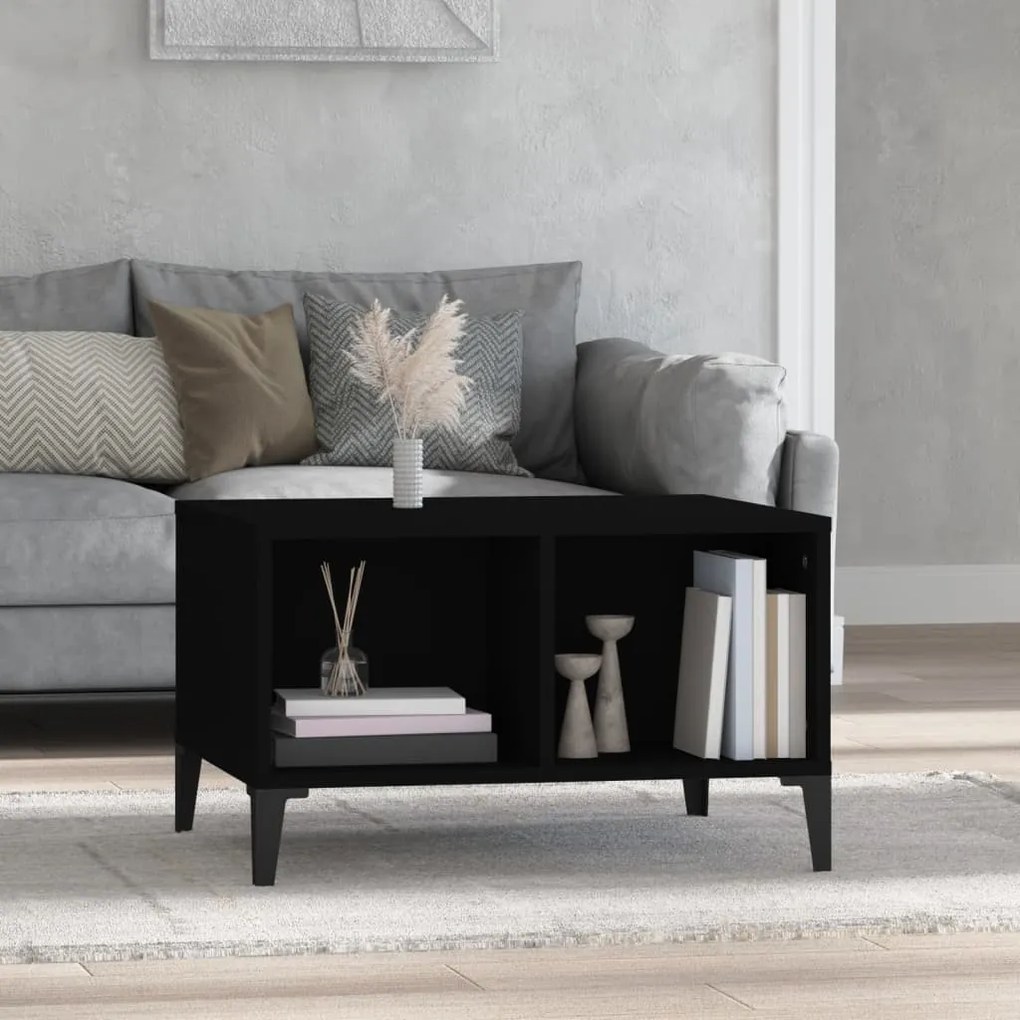 Tavolino Da Salotto Nero 60x50x36,5 Cm İn Legno Multistrato /