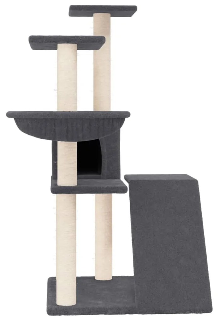 Albero per gatti con tiragraffi in sisal grigio scuro 94 cm