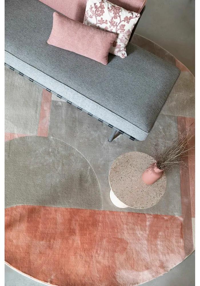 Tappeto grigio-rosa , ø 240 cm Hilton - Zuiver
