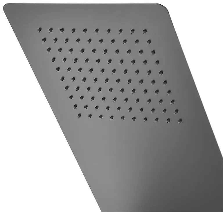 Soffione doccia a sbalzo slim 25x52 cm nero opaco in acciaio inox