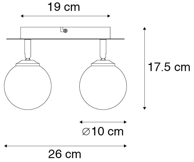 Faretto nero con oro 2 luci - Athens Wire