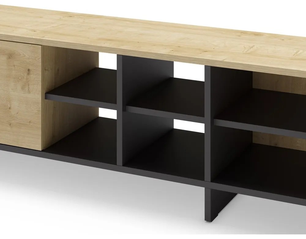 Tavolo TV in rovere di colore naturale 230x44 cm Cequoia - Marckeric