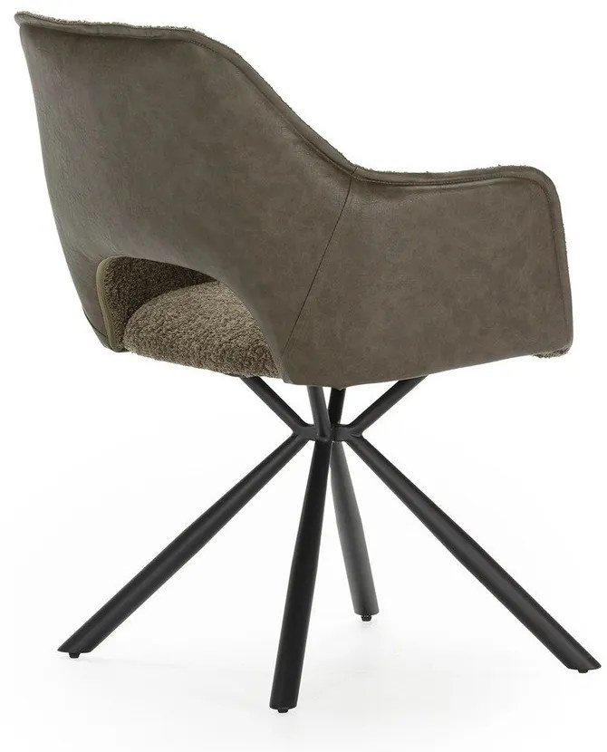 Set di sedie da pranzo verde in imbottito con braccioli 2 pz Mariel – Marckeric