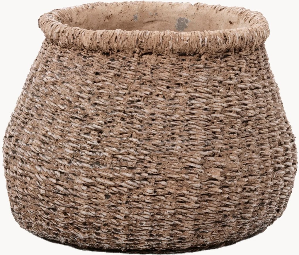 Vaso in cemento fatto a mano Faux-Puff, alt. 13 cm