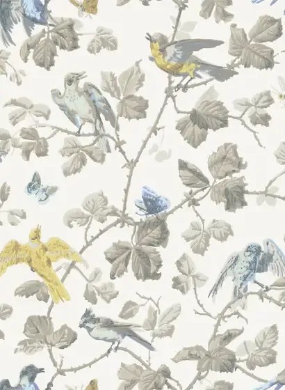 Tapete Winter Birds von Cole & Son - Yellow & Grey