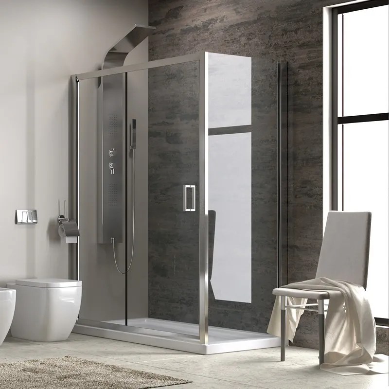 Box doccia 120x80 cm alto 180cm vetro trasparente K410NS - KAMALU