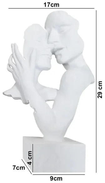 Decorazione da tavolo in resina, 29x9x17 cm, bianca