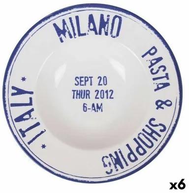 Piatto per Pasta Santa Clara Milano Porcellana Ø 28 cm Azzurro (6 Unità)