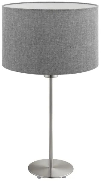 Eglo - Lampada da tavolo LED TUNJA 1xE27/60W/230V 38,5 cm cromo opaco/grigio
