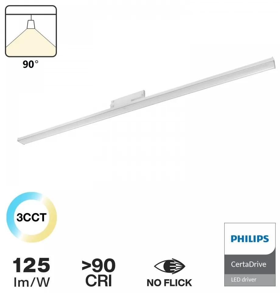 Lampada LED Lineare 42W per binario Trifase 120cm 90° bianca, PHILIPS certadrive CCT Colore Bianco Variabile CCT