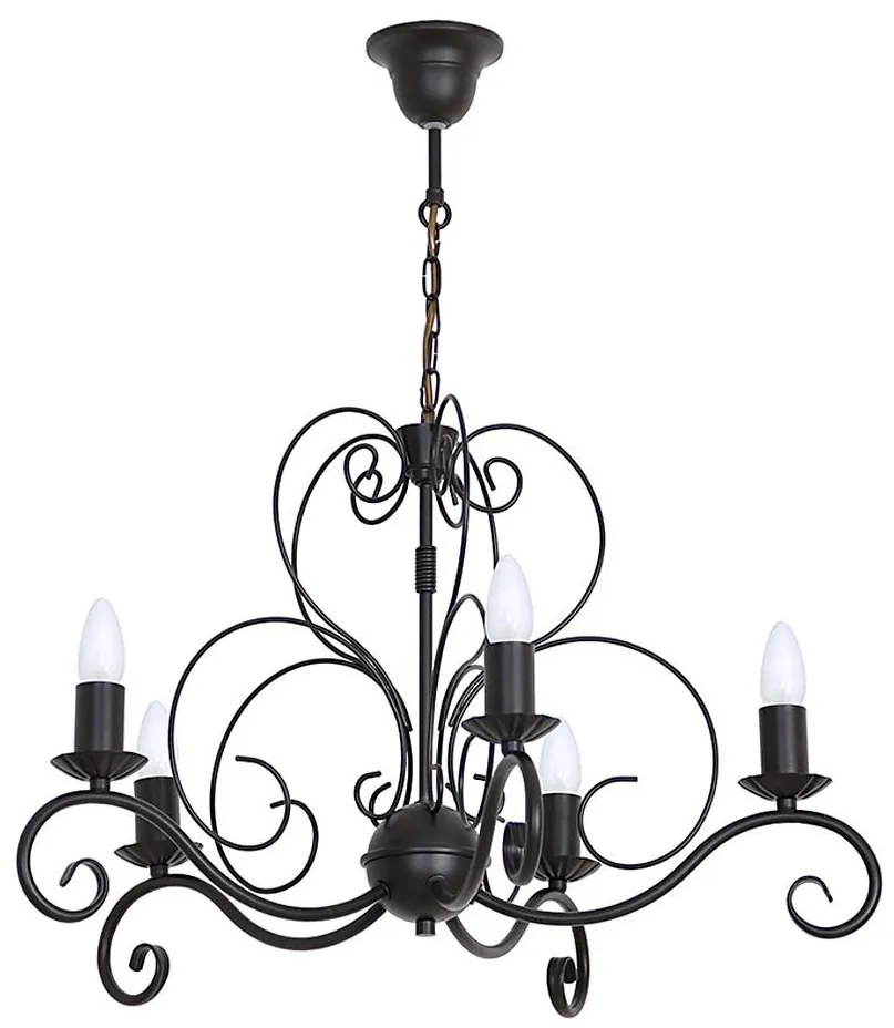 Lampadario a sospensione con catena MAURO 5xE14/60W/230V