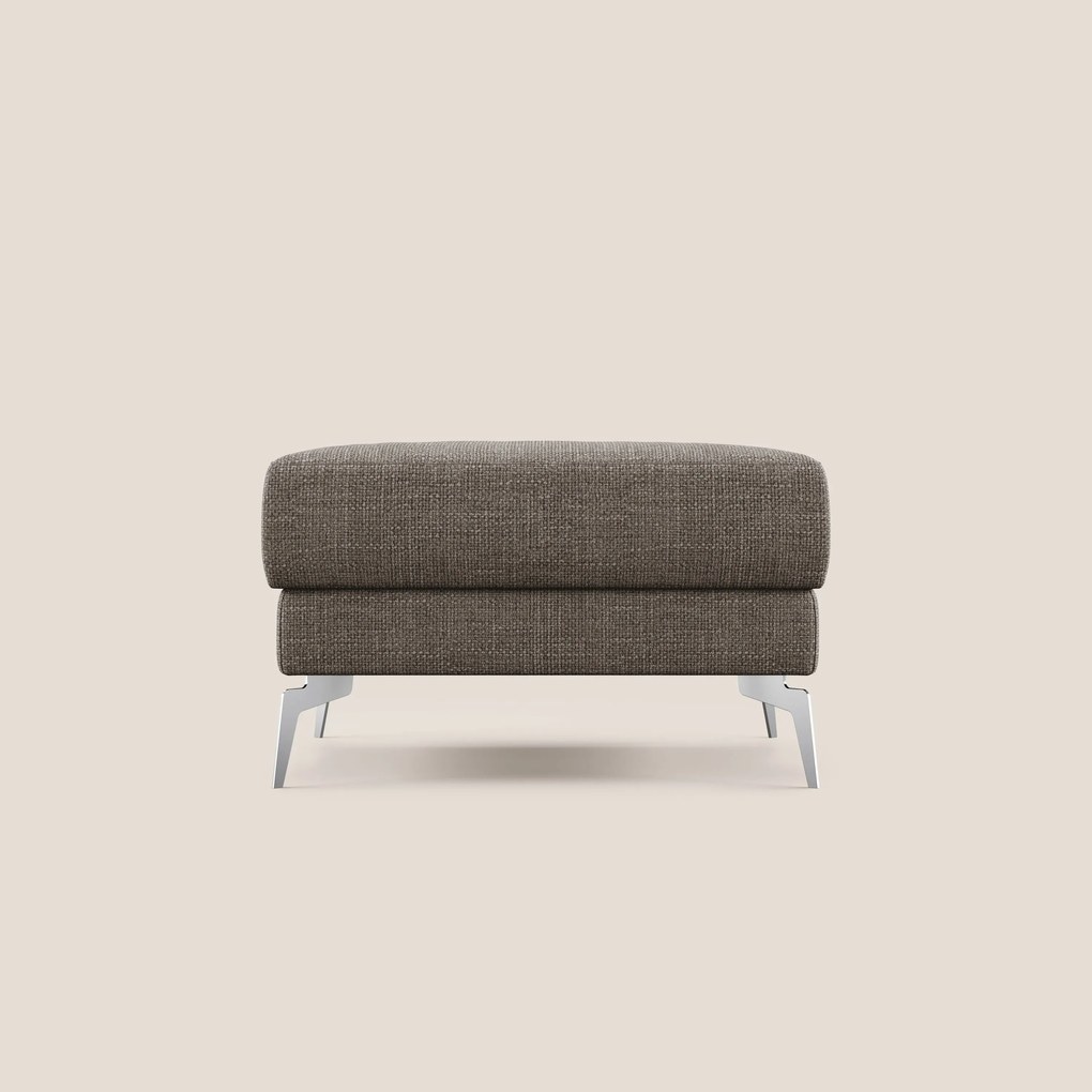 Star Pouf con piedini alti in tessuto impermeabile morbido intreccio T06 marrone