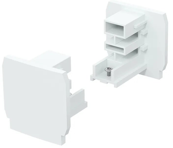 Tappo Terminale Bianco per Binario Trifase - Kit 2 Pezzi