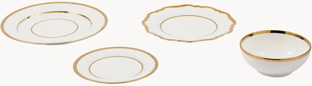 Servizio di piatti in porcellana Golden, 1 persona, set da 4