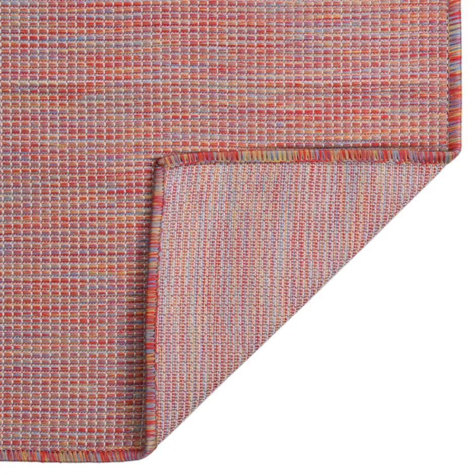 Tappeto da Esterni a Tessitura Piatta 80x250 cm Rosso