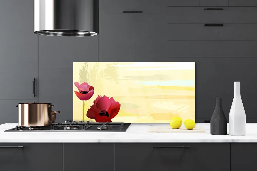 Pannello paraschizzi cucina I fiori della pianta 125x50 cm