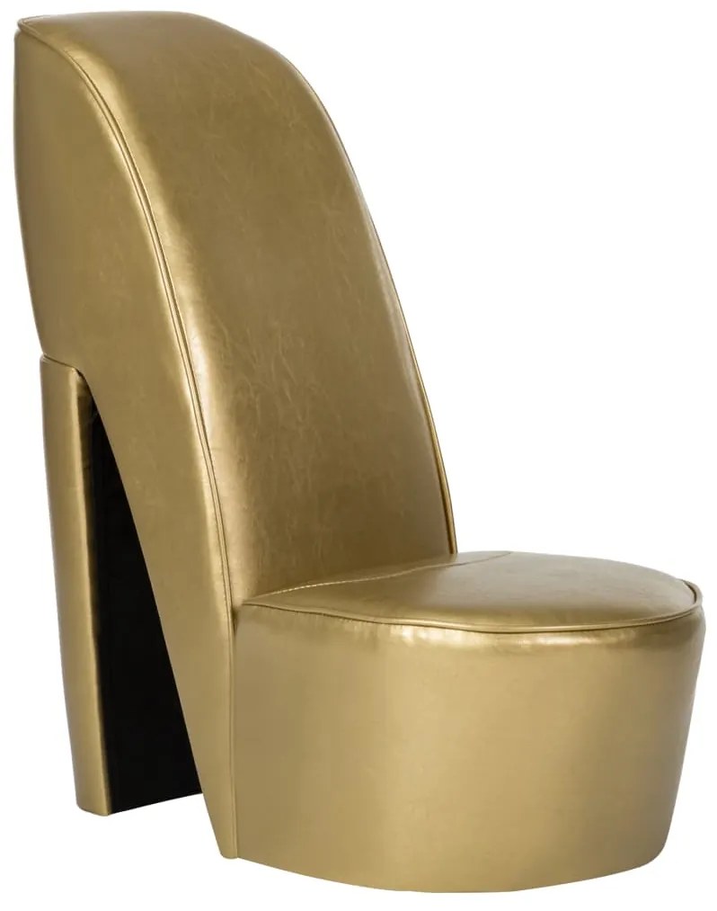 Poltrona A Forma Di Scarpa Con Tacco İn Similpelle Oro /