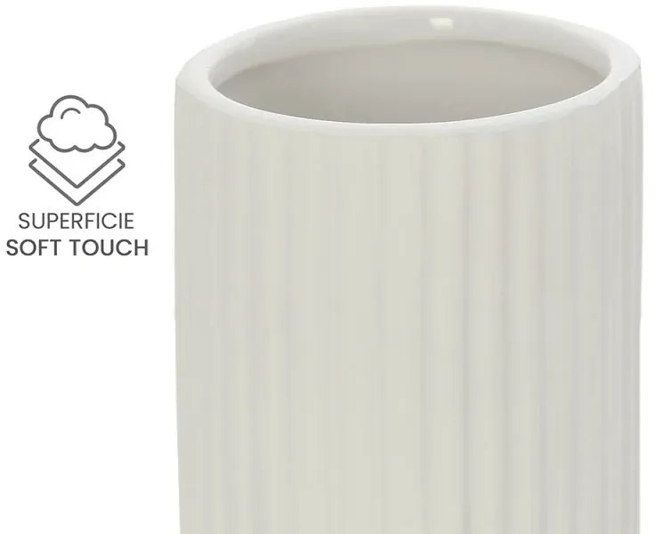 Portaspazzolini bagno dappoggio bianco in ceramica soft touch Spring