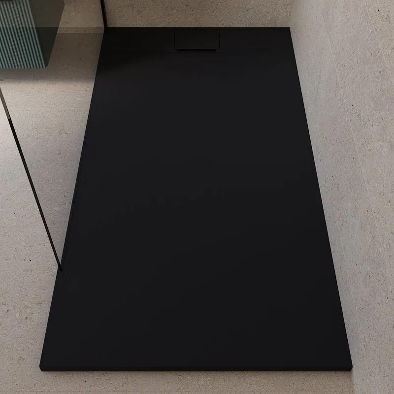 Piatto doccia SENSEA in composito minerale di resina gelificata nero L 90 x L 180 x H 3.2 cm